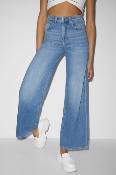 Clockhouse Girls - CLOCKHOUSE - wide leg jeans - high waist - denim-blue