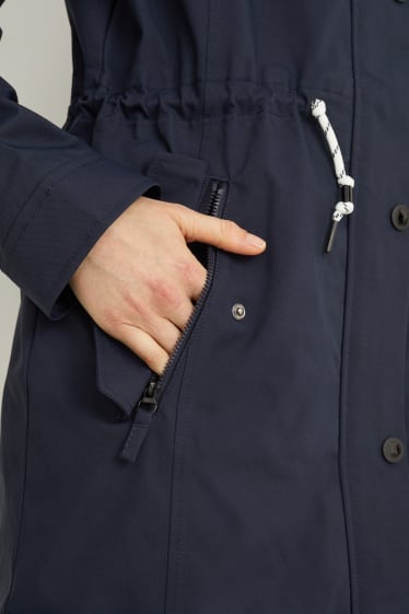 Donna - Giacca impermeabile con cappuccio - blu scuro