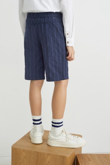 Garçons - Short - à rayures - bleu foncé