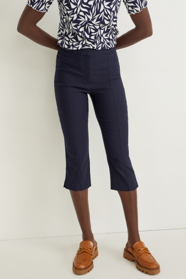 Donna - Pantaloni di stoffa - vita alta - cigarette fit - blu scuro