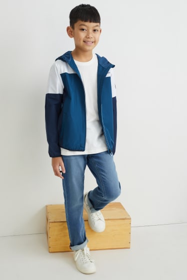 Reverskraag - Straight jeans - jog denim - jeansblauw