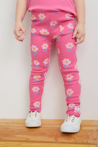 Toddler Girls - Leggings - a fiori - fucsia