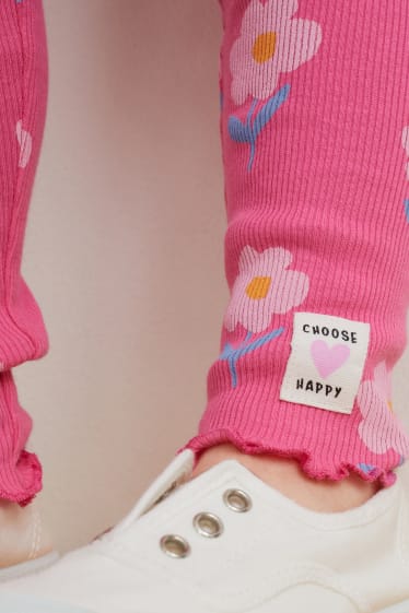 Toddler Girls - Leggings - a fiori - fucsia