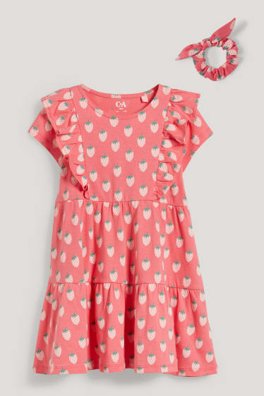 Online exclusive - Set - dress and scrunchie - 2 piece - pink