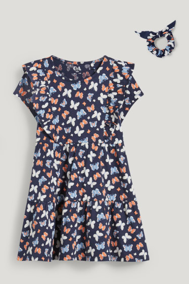 Toddler Girls - Set - vestito e scrunchie - 2 pezzi - blu scuro