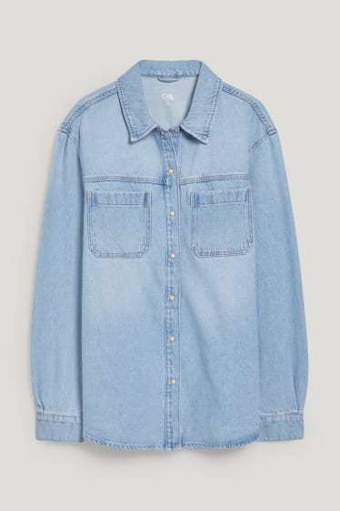 Femei - Cămașă tip jachetă din denim - denim-albastru deschis