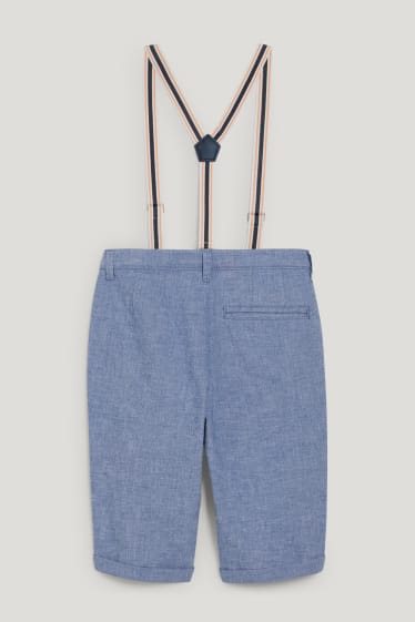 Toddler Boys - Bermuda con bretelle - LYCRA® - azzurro