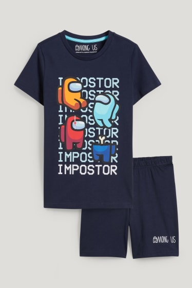 Bambini: - Among Us - pigiama corto - 2 pezzi - blu scuro