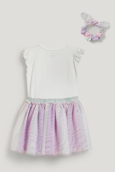 Batolata dívky - Ledové království - souprava - šaty a scrunchie gumička do vlasů - 2dílná - krémově bílá