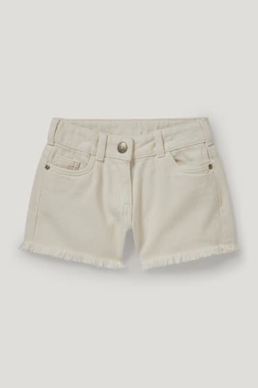 Filles - Short en jean - blanc crème
