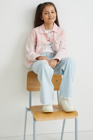 Bambine: - Pantera Rosa - maglia a maniche corte - bianco