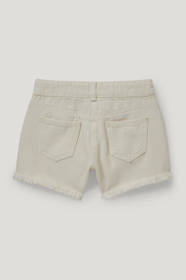Filles - Short en jean - blanc crème
