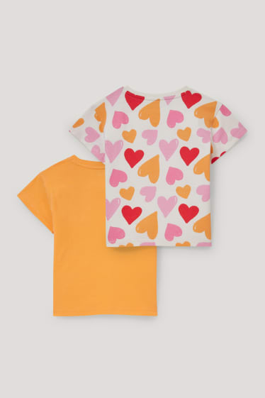 Niñas - Pack de 2 - camisetas de manga corta - naranja claro