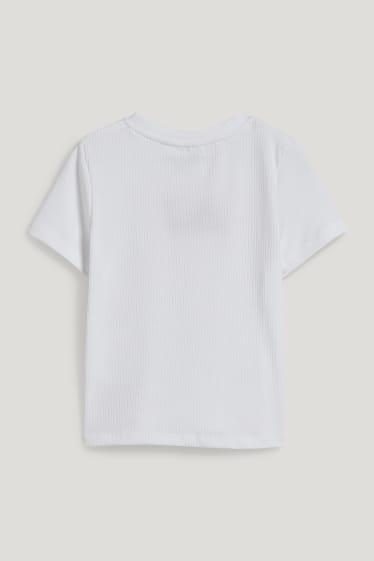 Bambine: - Pantera Rosa - maglia a maniche corte - bianco