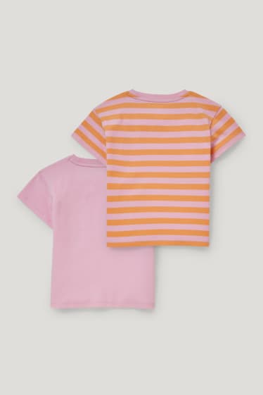 Niñas - Pack de 2 - camisetas de manga corta - rosa
