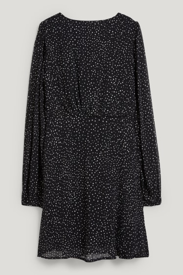 Femmes - Robe en mousseline - à pois - noir