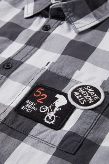 Bambini: - Camicia - a quadri - grigio scuro