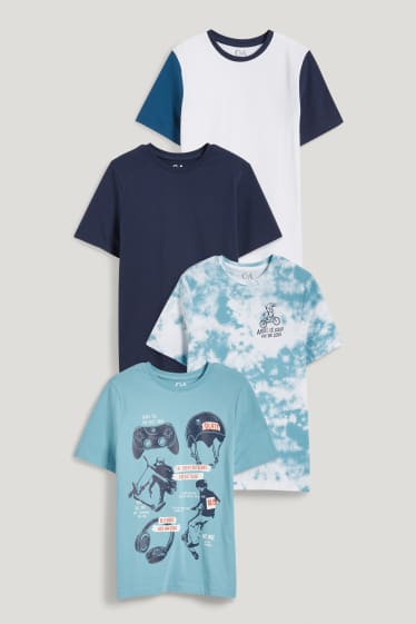 Băieți - Multipack 4 buc. - tricou cu mânecă scurtă - albastru