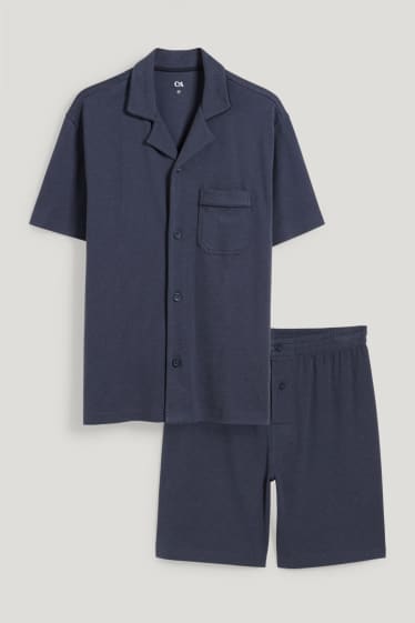 Uomo - Pigiama corto - blu scuro