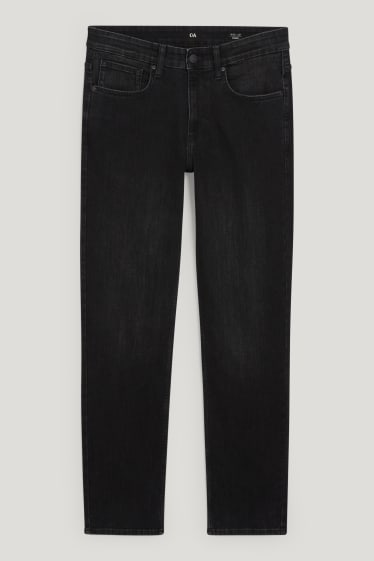 Hommes - Jean de coupe droite - LYCRA® - noir
