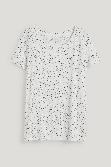 Femei - Tricou pentru alăptare - cu buline - alb