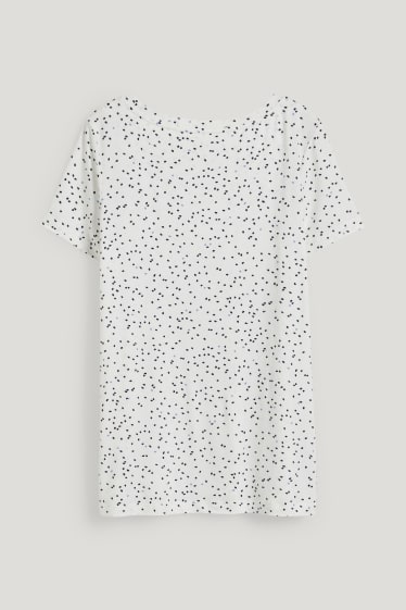 Femei - Tricou pentru alăptare - cu buline - alb