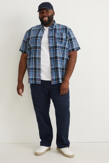 Men XL - Shirt - regular fit - kent collar - check - dark blue