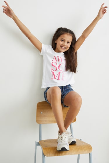 Niñas - Pack de 5 - camisetas de manga corta - blanco