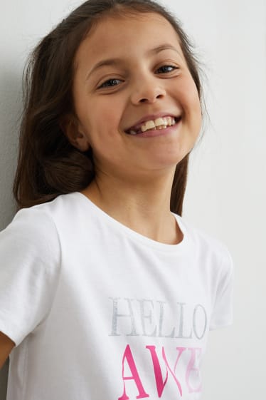 Niñas - Pack de 5 - camisetas de manga corta - blanco