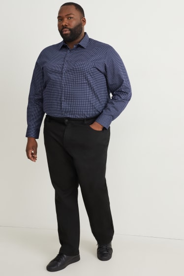 Uomo XL - Camicia - slim fit - colletto all’italiana - facile da stirare - blu scuro