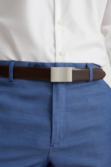 Hommes - Ceinture en cuir - marron foncé