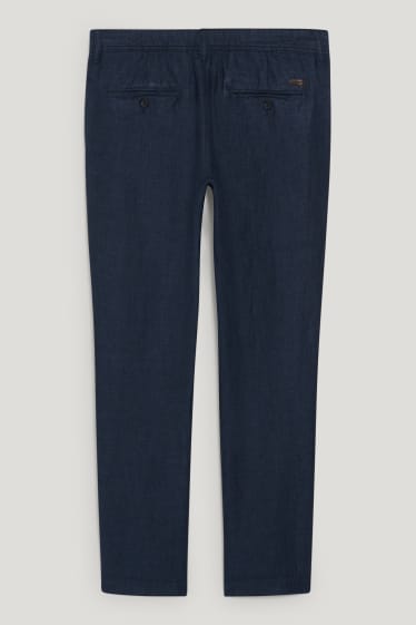 Hommes - Chino en lin - regular fit - bleu foncé