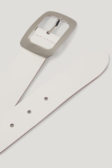 Femmes - Ceinture en cuir - blanc