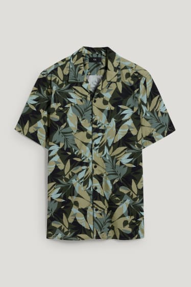 Uomo - Camicia - regular fit - collo con rever - verde