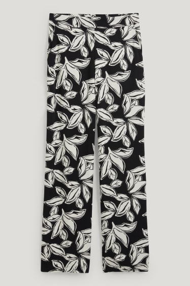 Women - Cloth trousers - high waist - palazzo - black