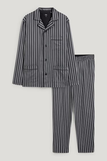 Hommes - Pyjama - à rayures - noir / blanc