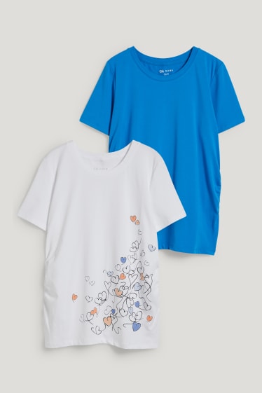 Damen - Multipack 2er - Umstands-T-Shirt - blau