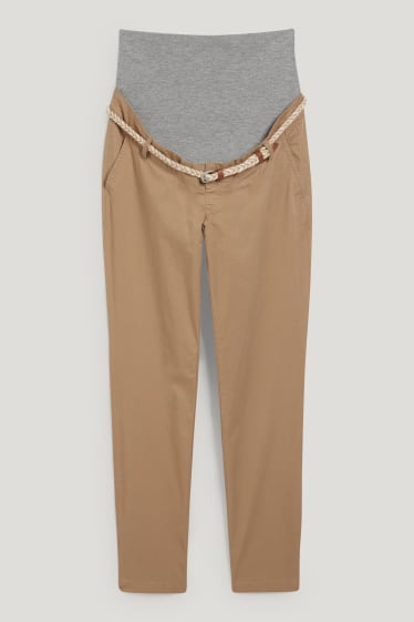 Damen - Umstands-Chino mit Gürtel - Slim Fit - beige