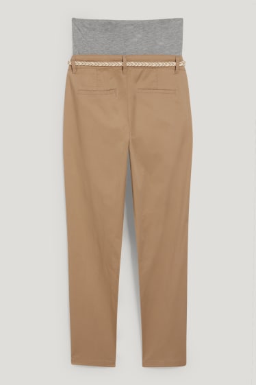 Damen - Umstands-Chino mit Gürtel - Slim Fit - beige