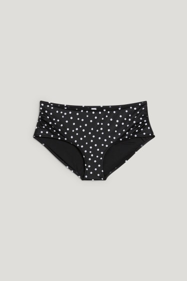 Dámské - Spodní díl bikin - low waist - LYCRA® XTRA LIFE™ - puntíkovaný - černá