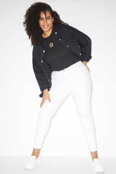 Femmes grandes tailles - CLOCKHOUSE - pantalon - high waist - super skinny fit - blanc