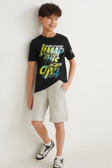 Kids Boys - Set - Kurzarmshirt und Shorts - 2 teilig - schwarz