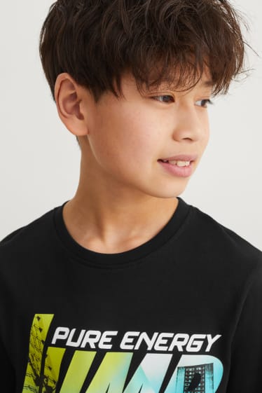 Kids Boys - Set - Kurzarmshirt und Shorts - 2 teilig - schwarz