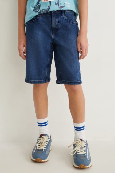 Reverskraag - Set van 2 - korte spijkerbroek - jeansblauw