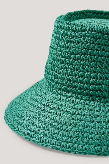 Femmes - Chapeau de paille - vert