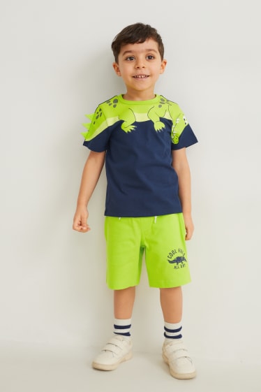Exklusiv Online - Set - Kurzarmshirt und Sweatshorts - 2 teilig - grün / dunkelblau