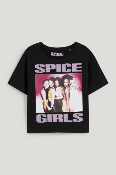 Bambine: - Spice Girls - maglia a maniche corte - nero