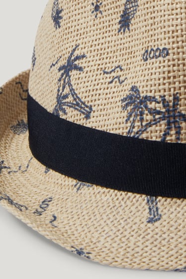 Baby Boys - Cappello di paglia per neonati - fantasia - beige chiaro