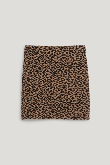 Dames - Minirok - met patroon - bruin