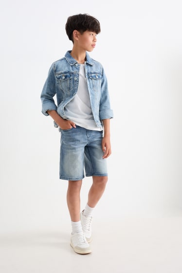 Kids Boys - Multipack 2er - Jeans- und Stoffshorts - jeans-hellblau